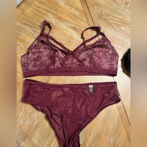 Purple No Underwear bralette and matching panty